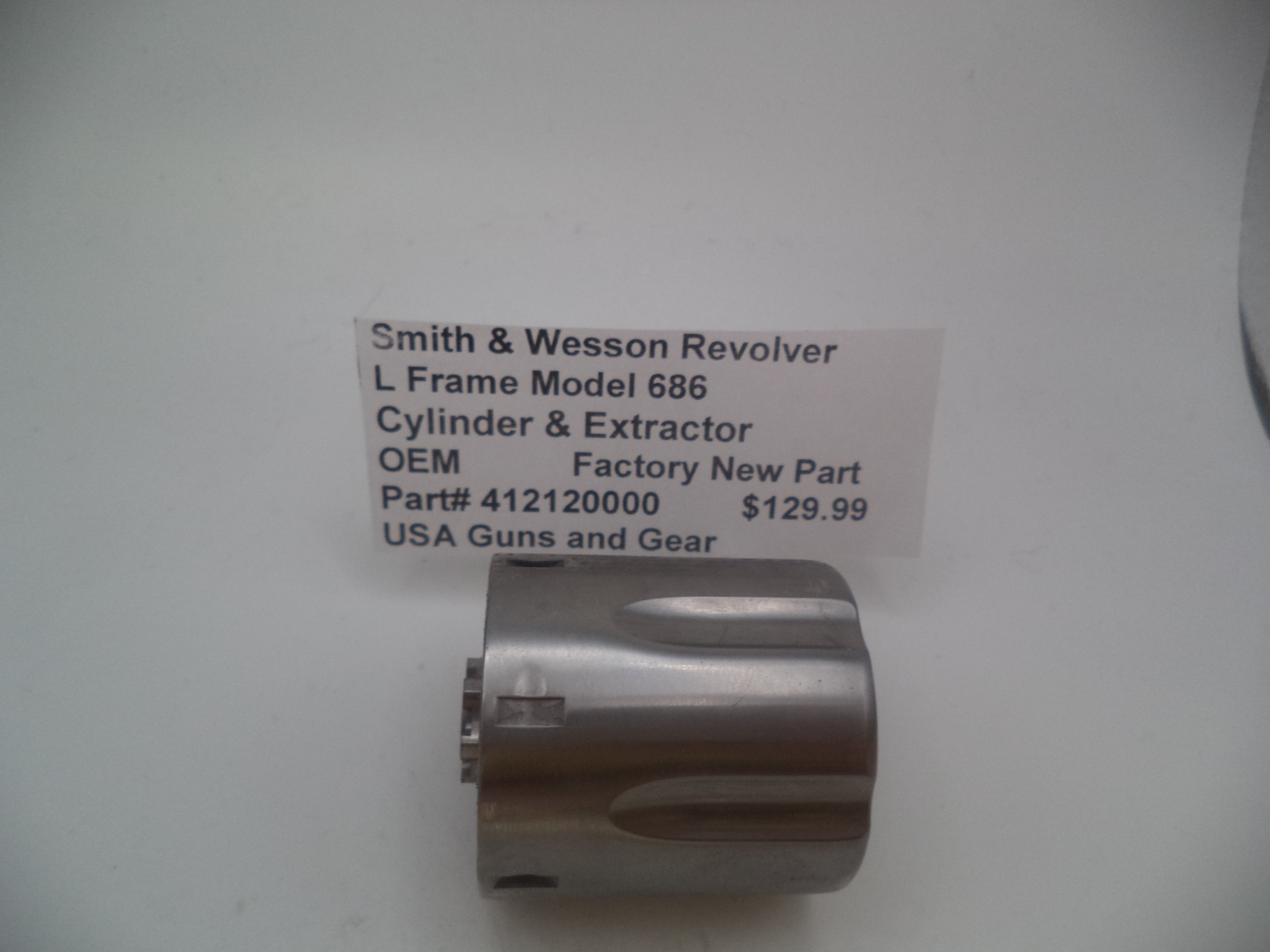 S&W Model 686 Cylinder & Extractor Assembly - Chamfered Stainless .357 Magnum | 412120000