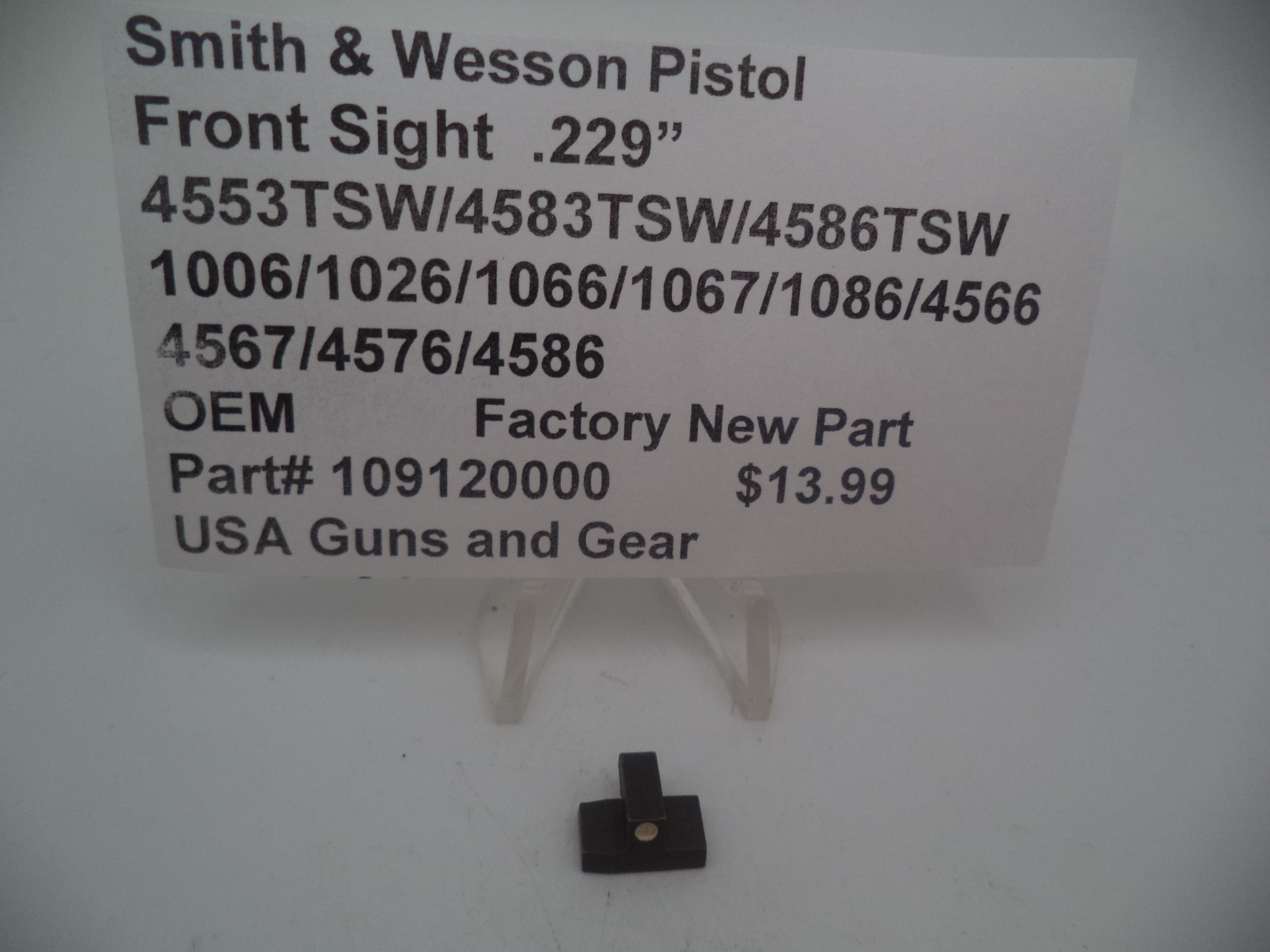 Smith & Wesson Third-Generation Auto Front Sight - .229" Height - Multi-Model Compatibility - 109120000