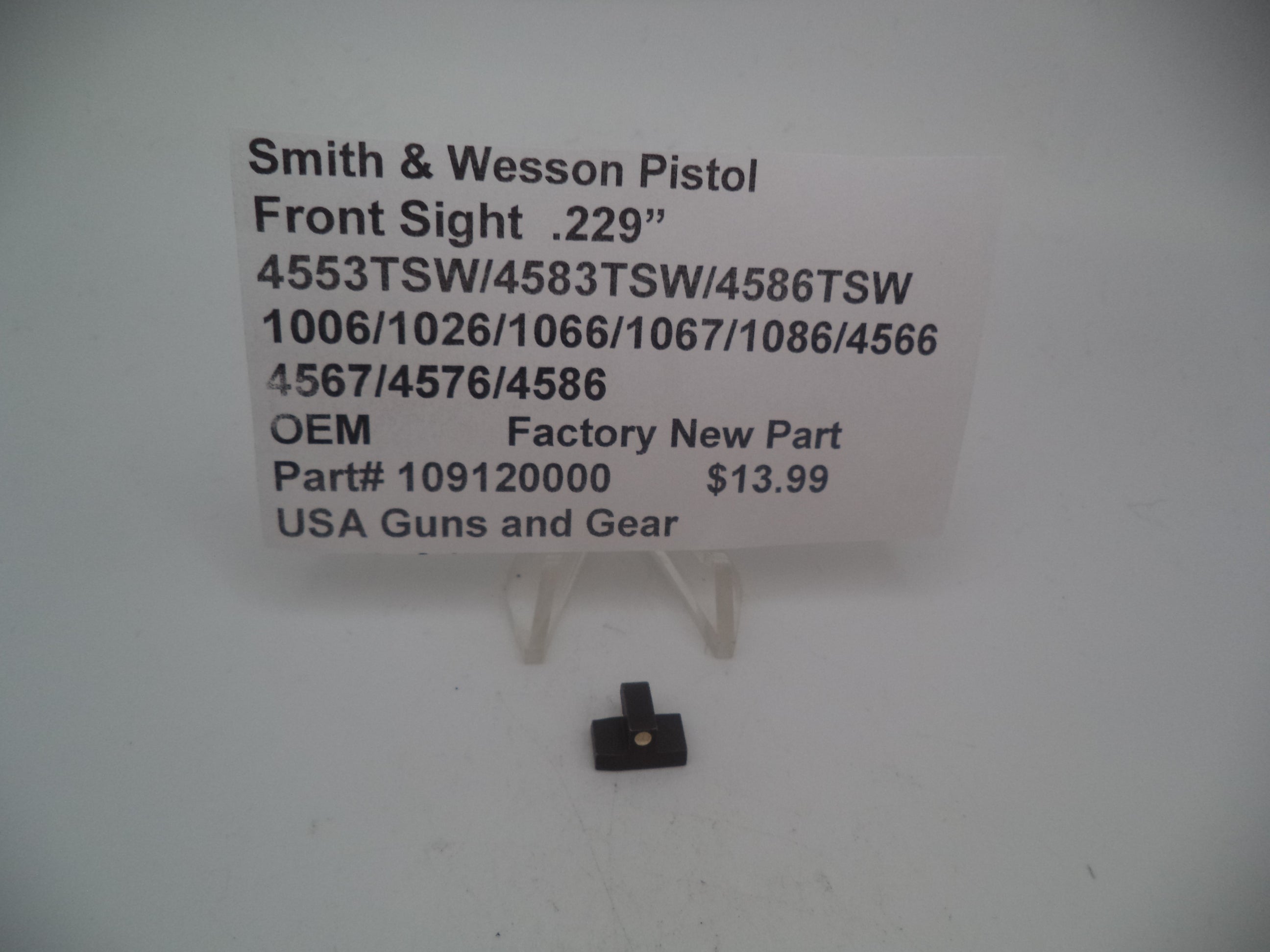 Smith & Wesson Third-Generation Auto Front Sight - .229" Height - Multi-Model Compatibility - 109120000