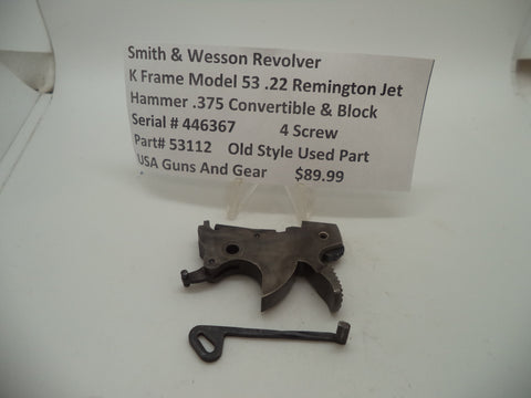 53112 Smith & Wesson K Frame Model 53 Hammer .375" and Block Used .22 Rem-Jet