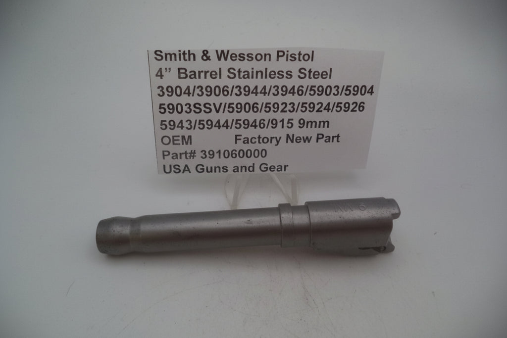 Smith & Wesson Pistol 3rd Generation 9mm 4" Stainless Steel Barrel 391060000