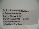 415630000 Smith & Wesson Revolver K Frame Model 66 Barrel Sleeve 2.75"