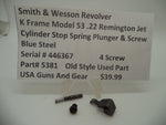 5381 Smith & Wesson K Frame Model 53 Cylinder Stop Assembly Used .22 Rem-Jet