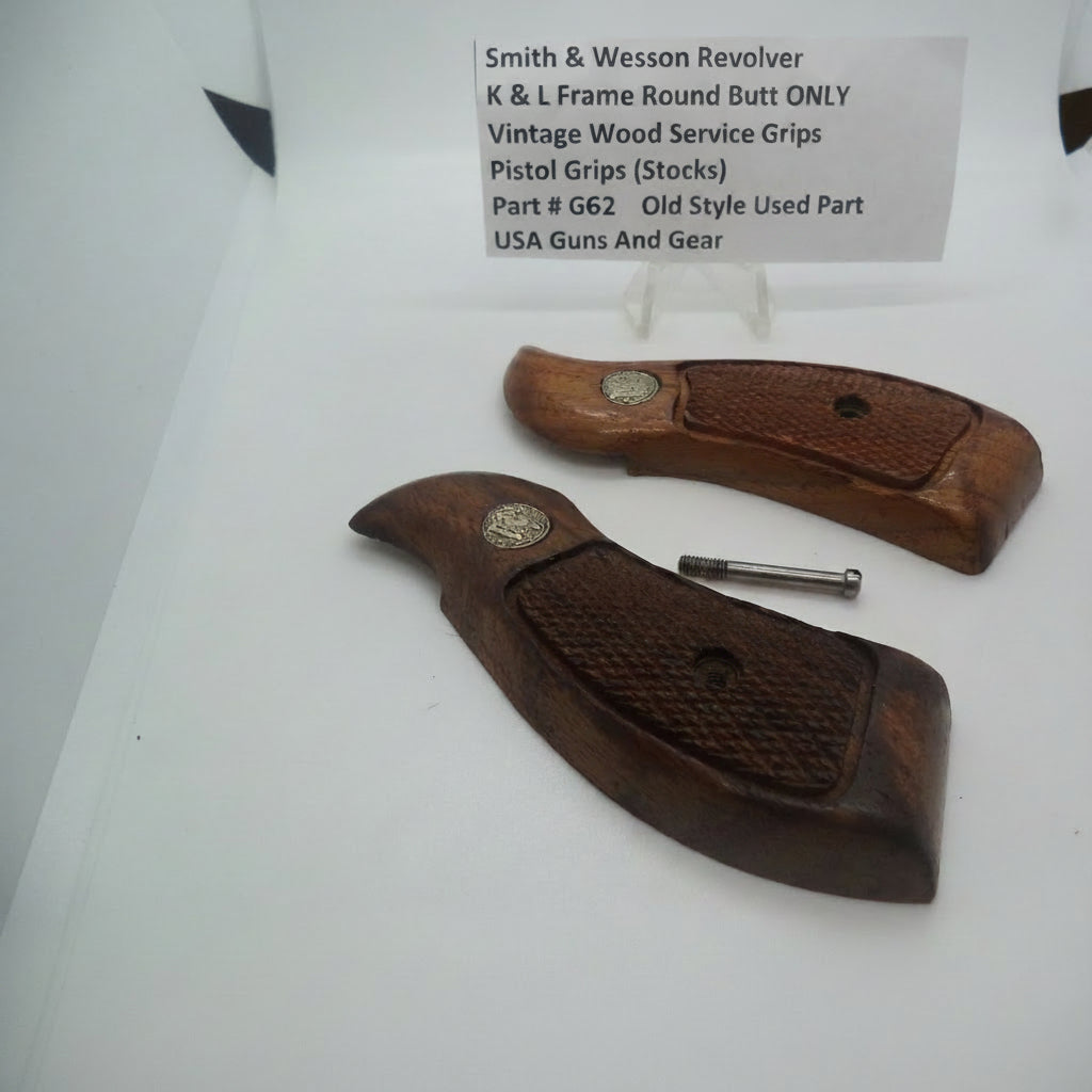 Smith & Wesson K & L Frame Vintage Wood Grips Round Butt - G3