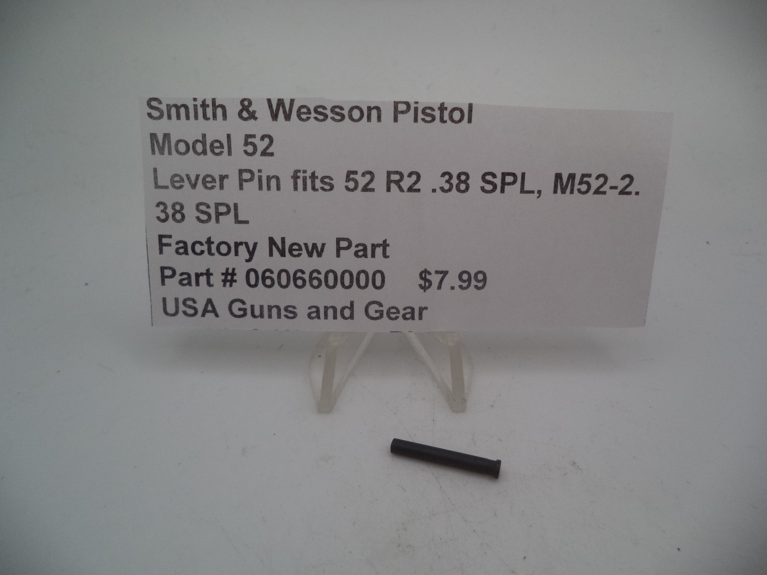 060660000 Smith & Wesson Pistol Model 52 Lever Pin New