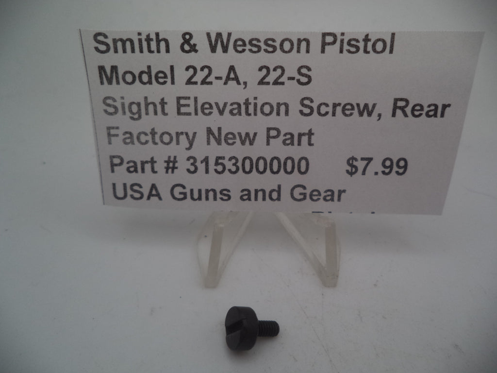 Smith & Wesson Model 22-A / 22-S Rear Sight Elevation Screw - .22 LR Target Pistol - 315300000