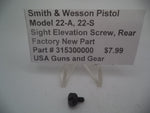 315300000 Smith & Wesson Pistol Model 22-A, 22-S  Rear Sight Elevation Screw New