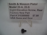 315300000 Smith & Wesson Pistol Model 22-A, 22-S  Rear Sight Elevation Screw New