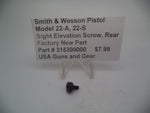 315300000 Smith & Wesson Pistol Model 22-A, 22-S  Rear Sight Elevation Screw New