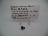 315300000 Smith & Wesson Pistol Model 22-A, 22-S  Rear Sight Elevation Screw New