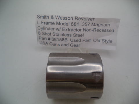 68158B Smith & Wesson L Frame Model 681 Revolver .357 Cylinder w/Extractor Non Recessed Used Parts