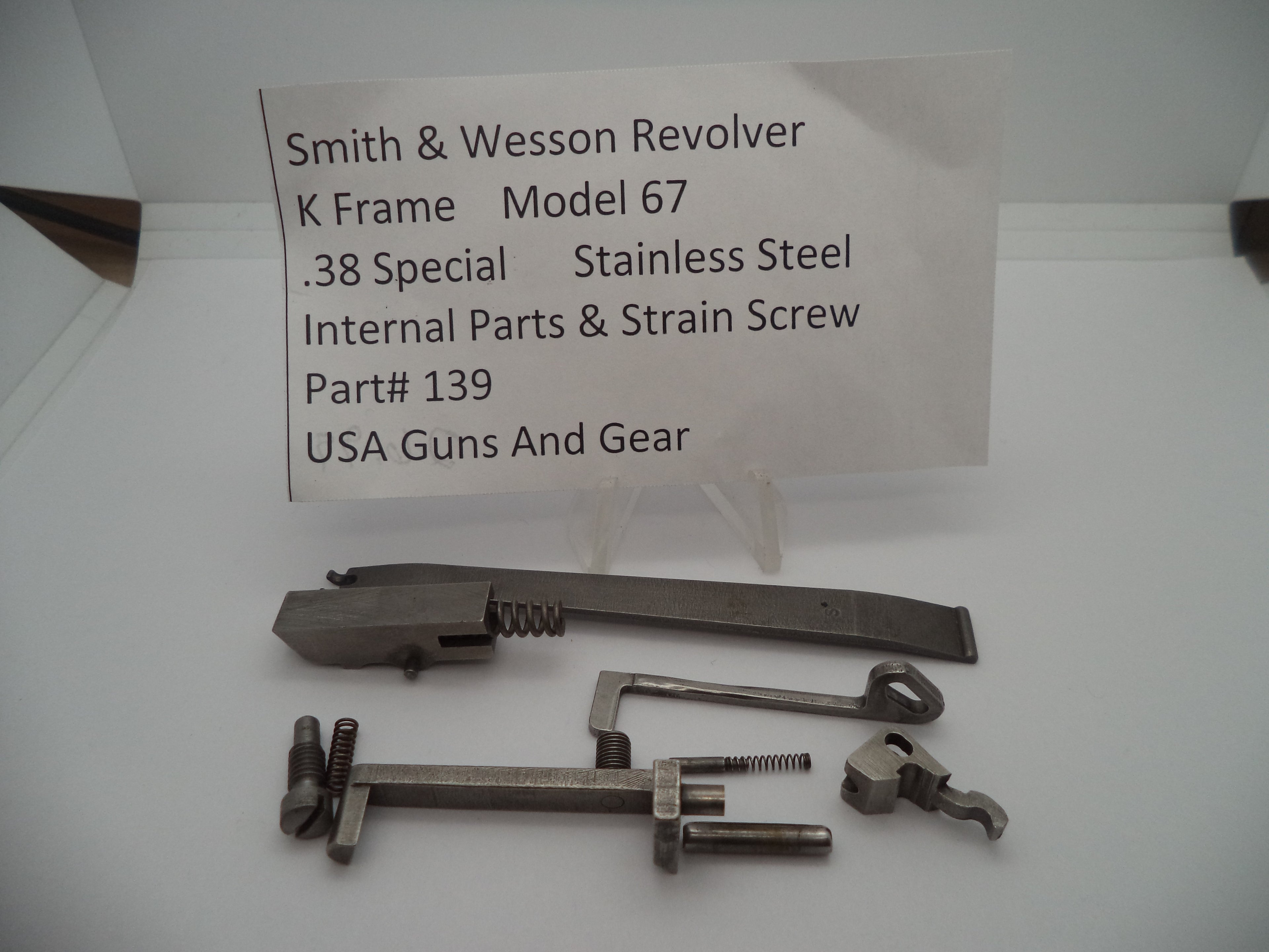 139 Smith & Wesson K Frame Revolver Model 67 Internal Parts & Strain Screw .38 Spl
