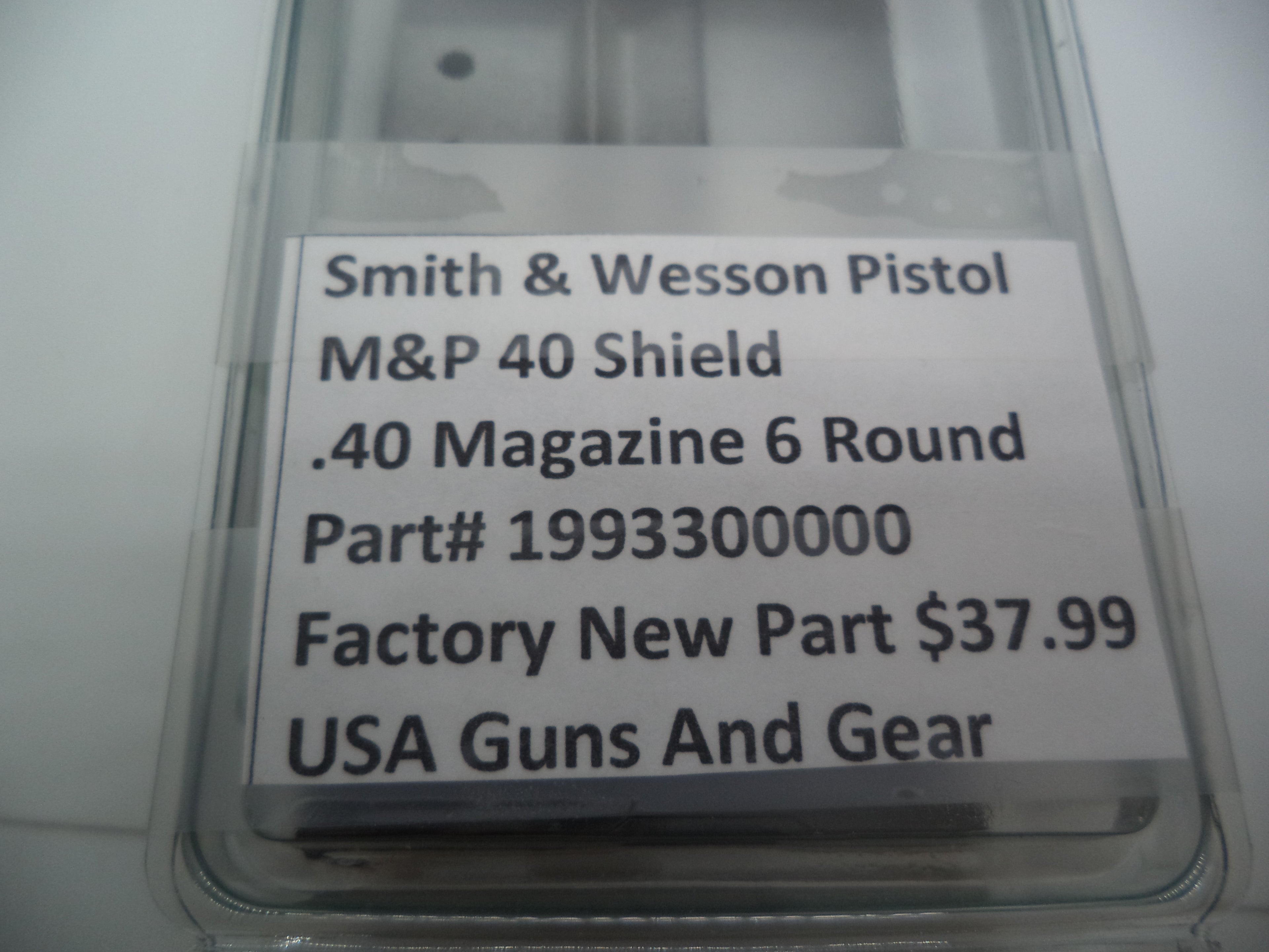 Smith & Wesson M&P Shield 40 Magazine - 6 Round .40 S&W - Factory OEM 199330000