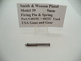 6019U+6022U Smith & Wesson Pistol Model 39 Plunger & Spring Used Part 9MM