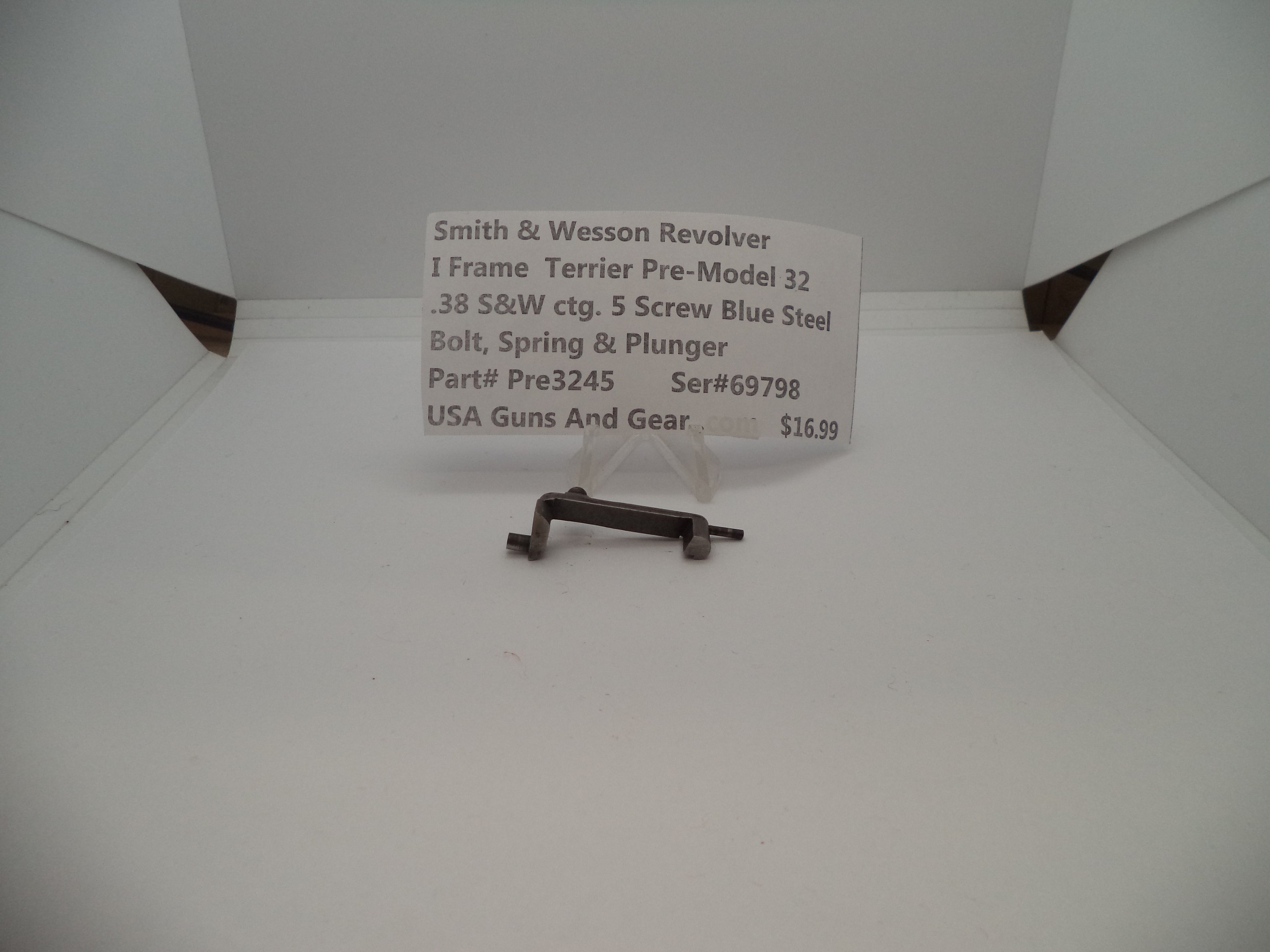 Pre3245 Smith & Wesson I Frame Terrier Pre-Model 32 .38 S&W Bolt, Spring & Plunger