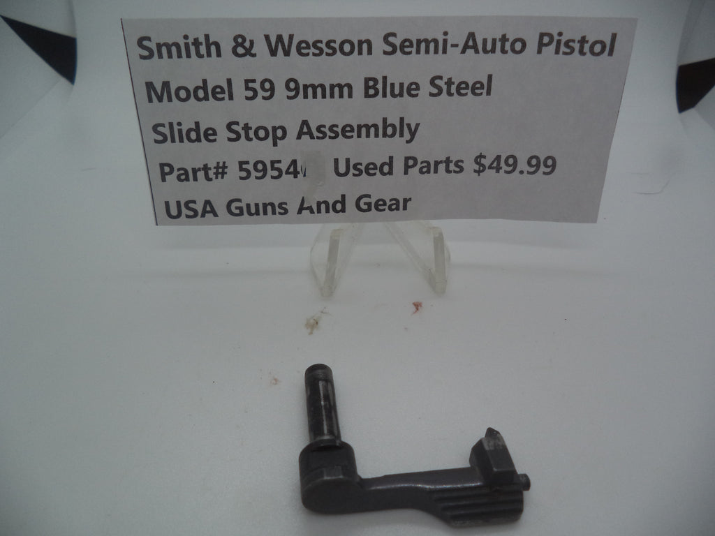 Part# 5954 Smith & Wesson Model 59 9MM Slide Stop Assembly Used Blue Steel 9MM
