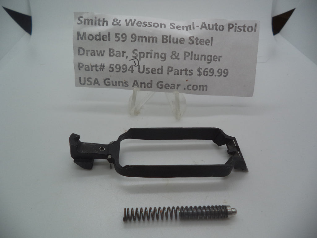 5994D Smith & Wesson Pistol Model 59 9 MM Draw Bar, Spring & Plunger Used Parts