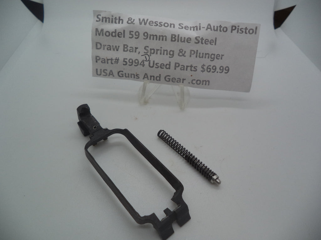 5994D Smith & Wesson Pistol Model 59 9 MM Draw Bar, Spring & Plunger Used Parts