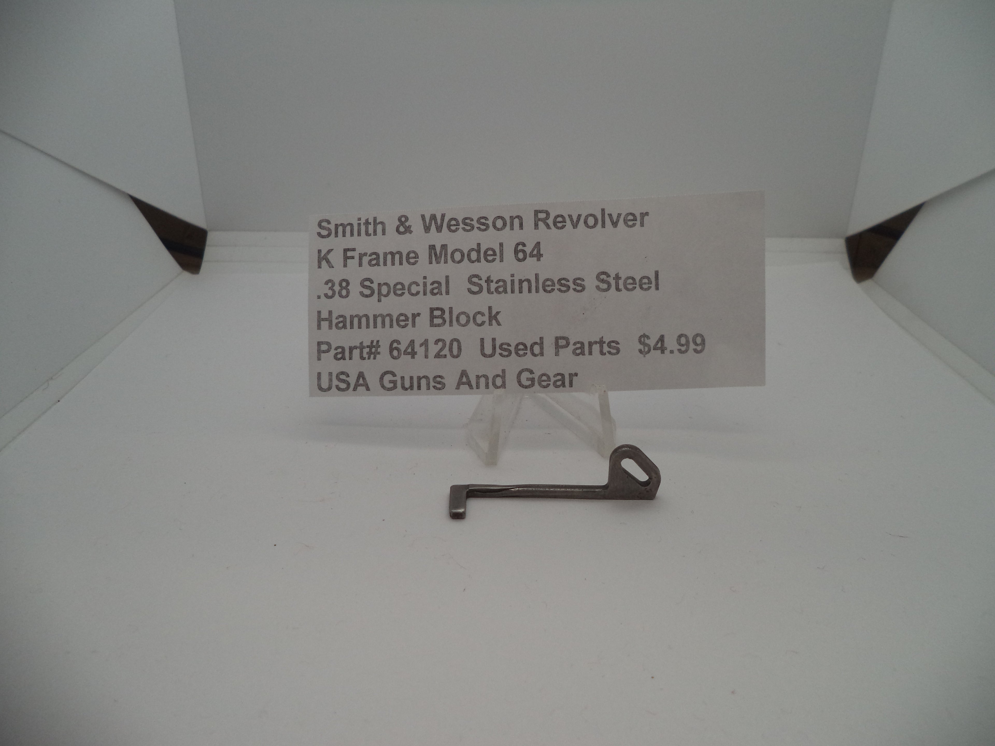 64120 Smith and Wesson K Frame  Model 64 .38 Special Hammer Block Used