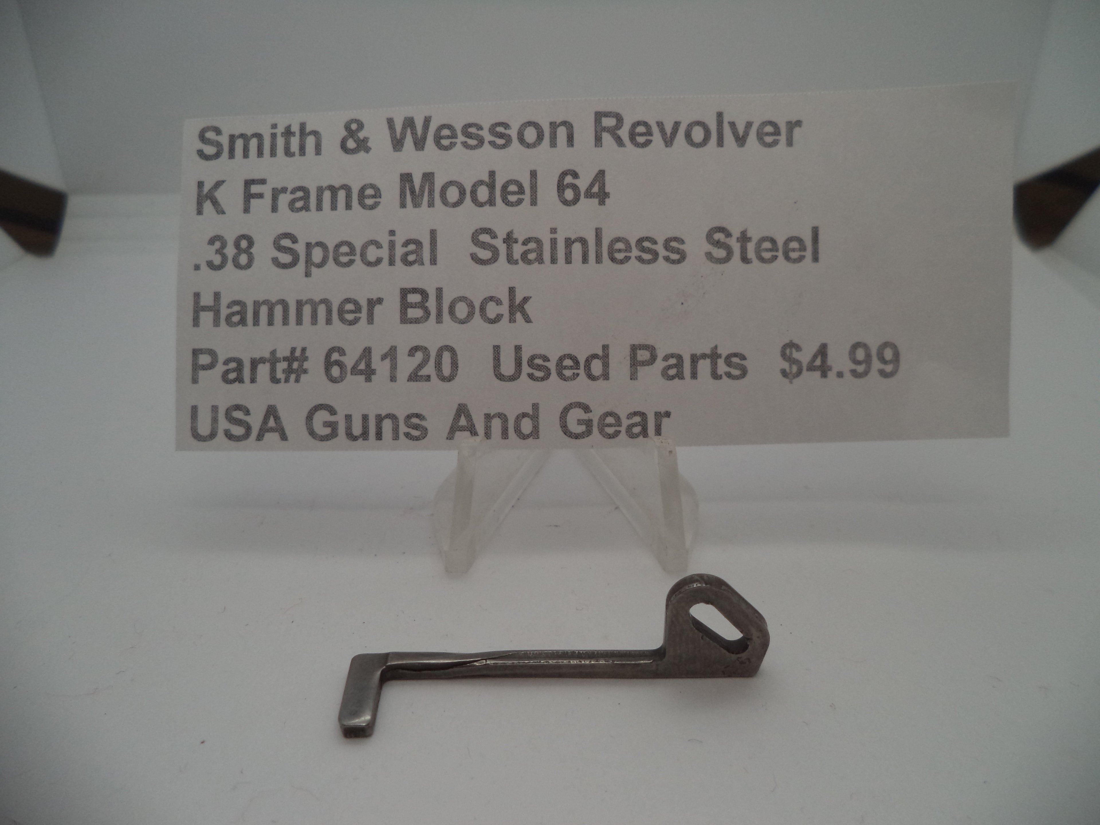64120 Smith and Wesson K Frame  Model 64 .38 Special Hammer Block Used