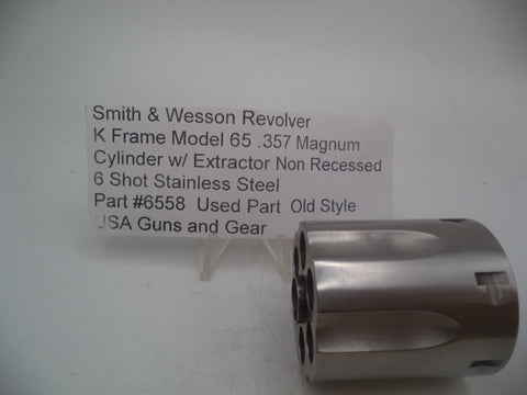 6558 S & W K Frame Model 65 .357 Mag Cylinder W/Extractor Non Recessed Used