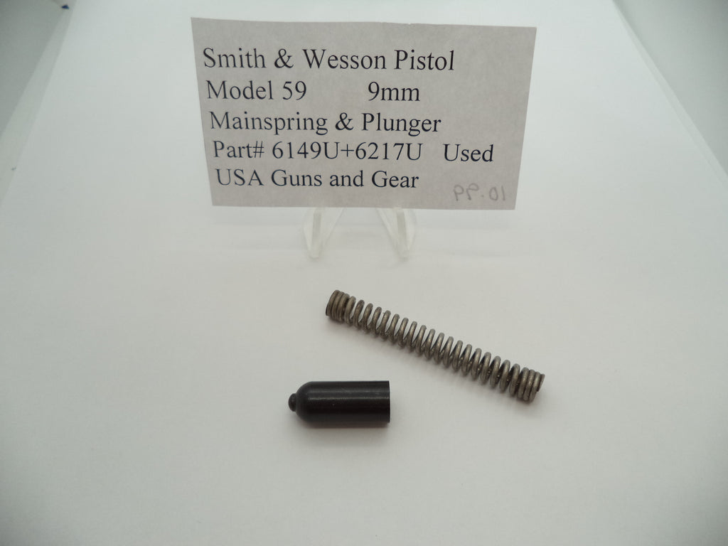 6149U+6217U Smith & Wesson Pistol Model 59 Mainspring & Plunger Used Part 9MM