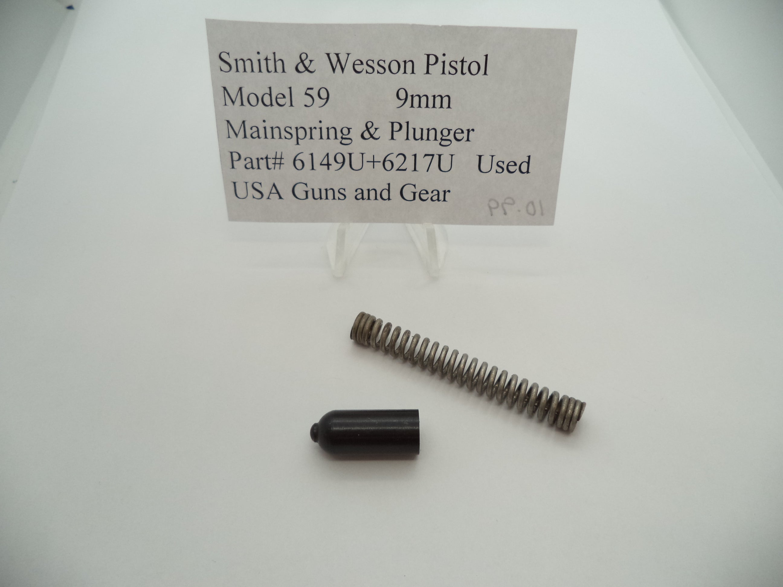 6149U+6217U Smith & Wesson Pistol Model 59 Mainspring & Plunger Used Part 9MM