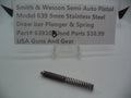 63910B Smith & Wesson Semi-Auto Pistol Model 639 Stainless Steel 9MM Draw Bar Plunger & Spring