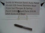 63910B Smith & Wesson Semi-Auto Pistol Model 639 Stainless Steel 9MM Draw Bar Plunger & Spring