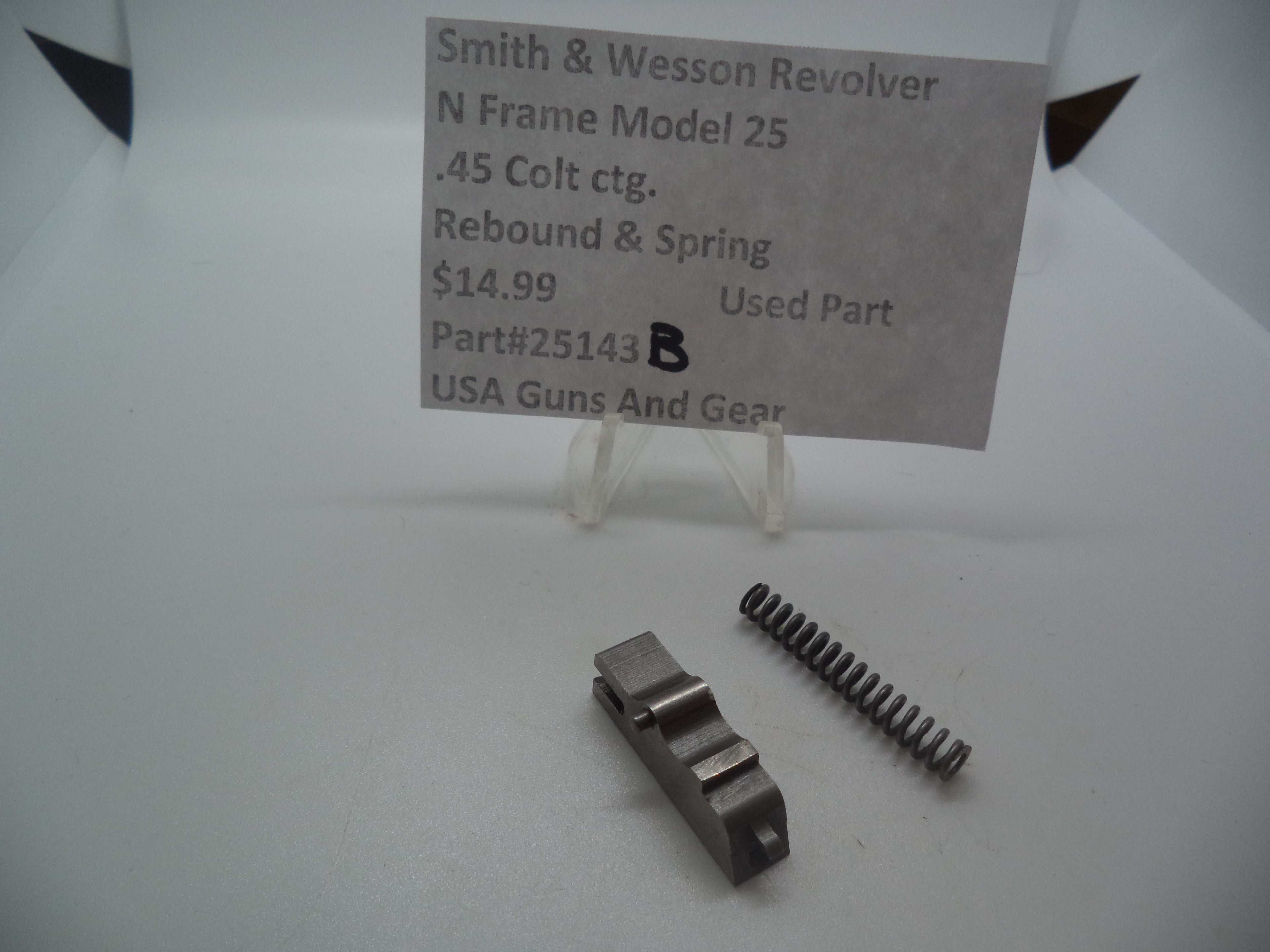 25143B Smith & Wesson N Frame Model 25 Used Rebound Slide & Spring .45 Colt ctg.