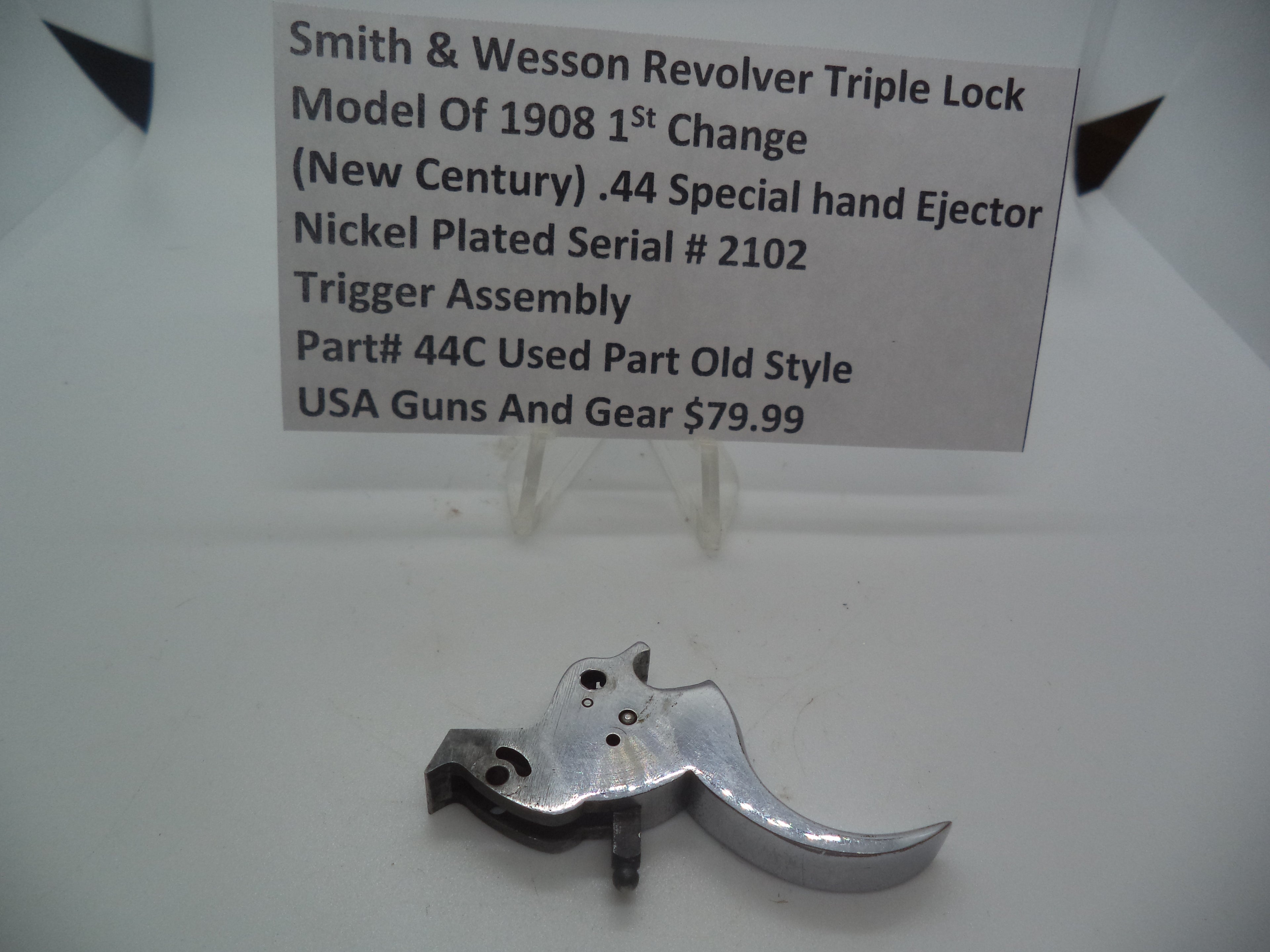 Smith & Wesson .44 Special Trigger Assembly Nickel Plated New Century Triple Lock 44C