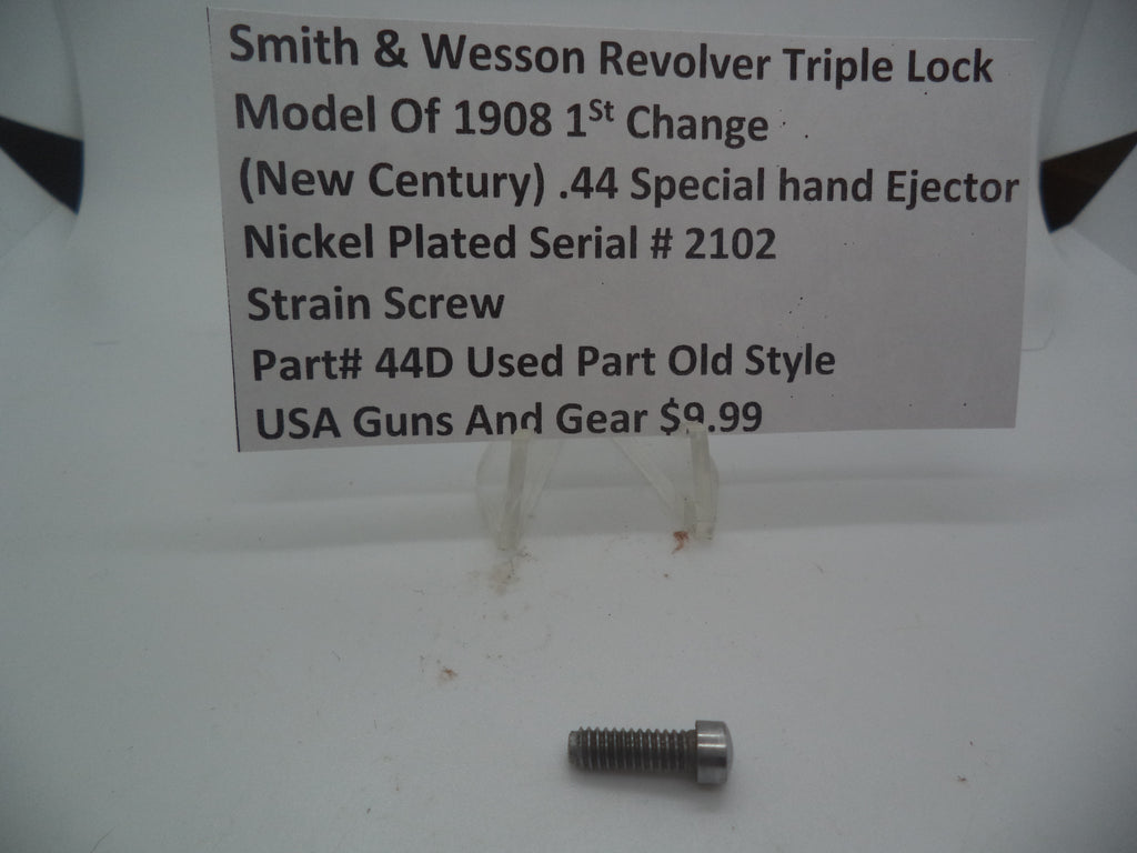 Smith & Wesson Triple Lock New Century Strain Screw Nickel Plated 44D