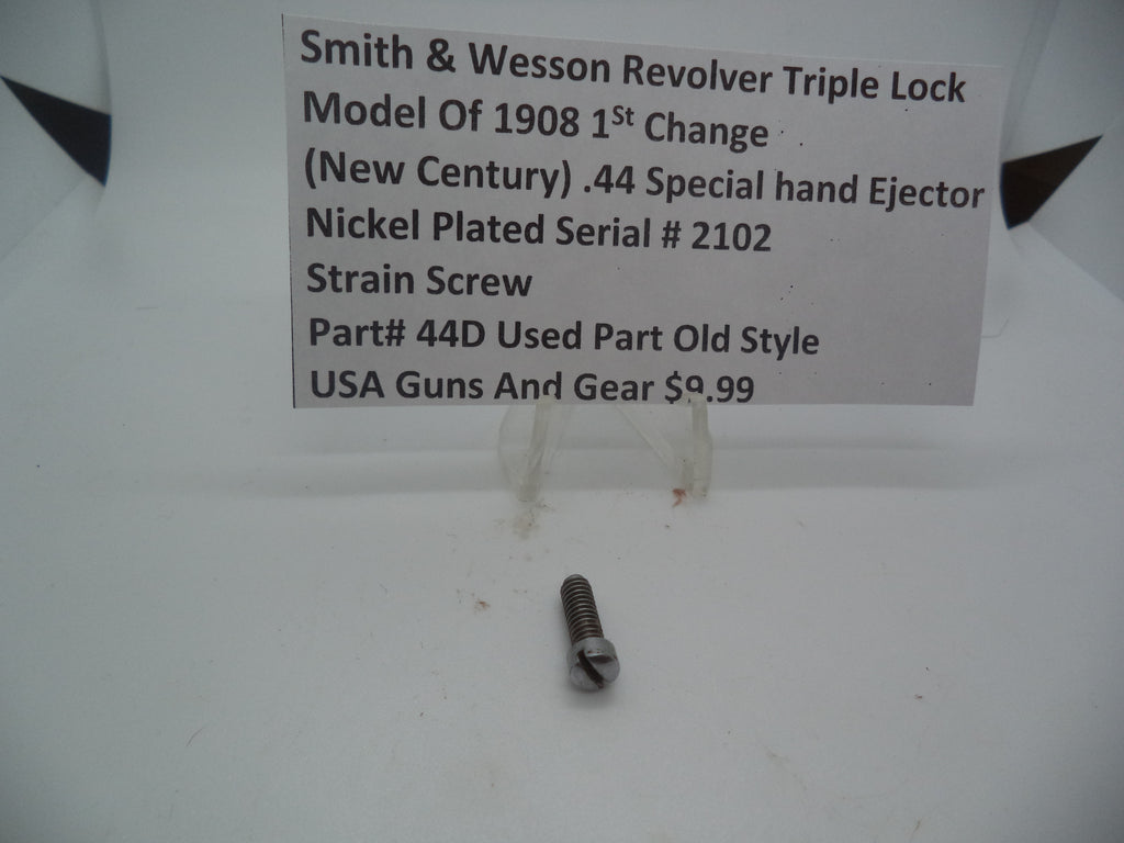 Smith & Wesson Triple Lock New Century Strain Screw Nickel Plated 44D