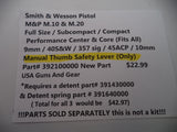 392100000 Smith & Wesson M&P M1.0, M2.0 Manual Safety Lever Factory New Part