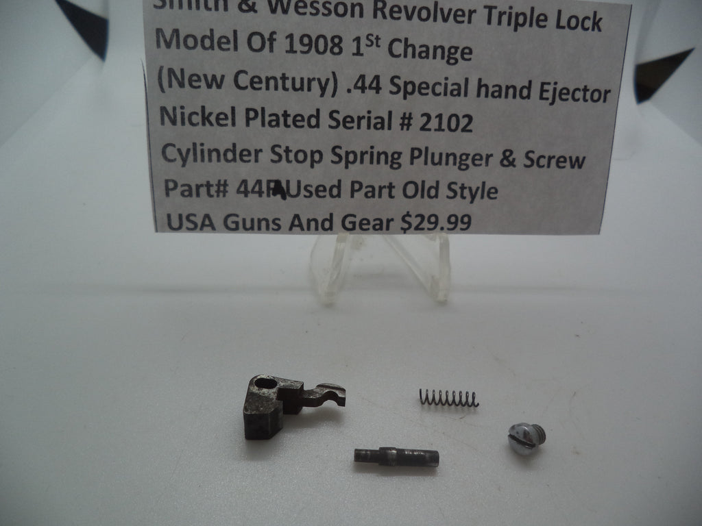 44FA  Smith & Wesson Revolver .44 Special Cylinder Stop Spring Plunger and Screw  (New Century)