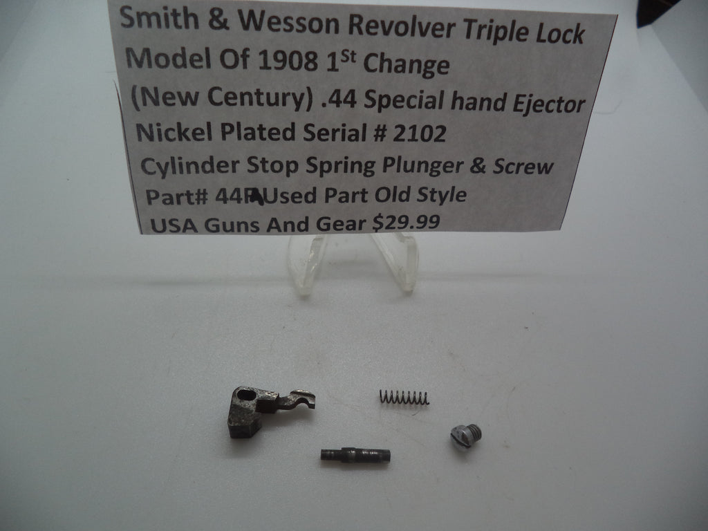 44FA  Smith & Wesson Revolver .44 Special Cylinder Stop Spring Plunger and Screw  (New Century)