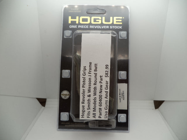 60400 Hogue Revolver Pistol Grips Fits Smith and Wesson J Frame