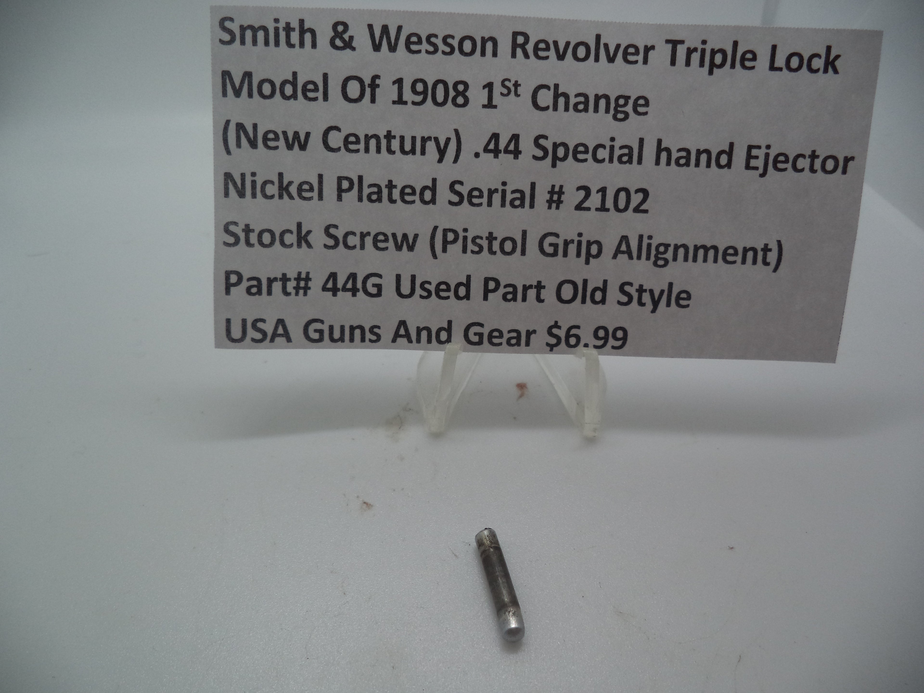 44G  Smith & Wesson Revolver .44 Special Stock Screw (Pistol Grip Alignment)  (New Century)