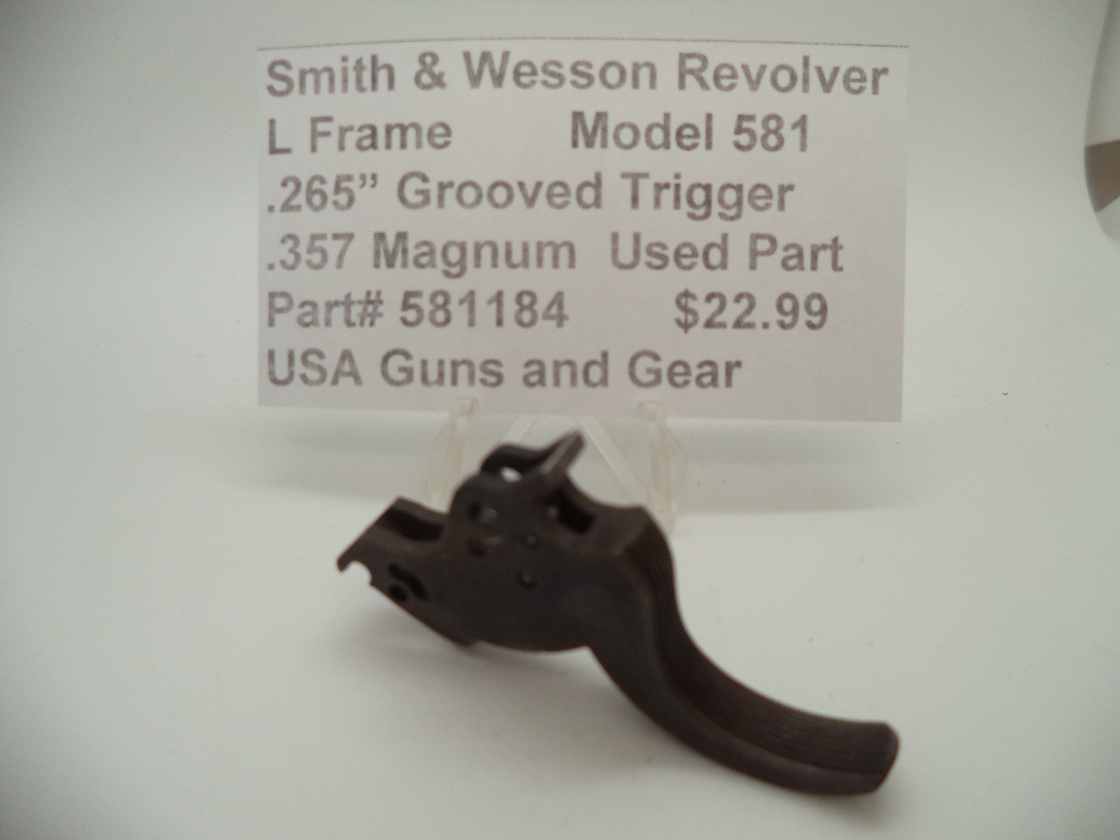 581184 Smith & Wesson L Frame Model 581 Trigger .265" Wide .357 magnum Used