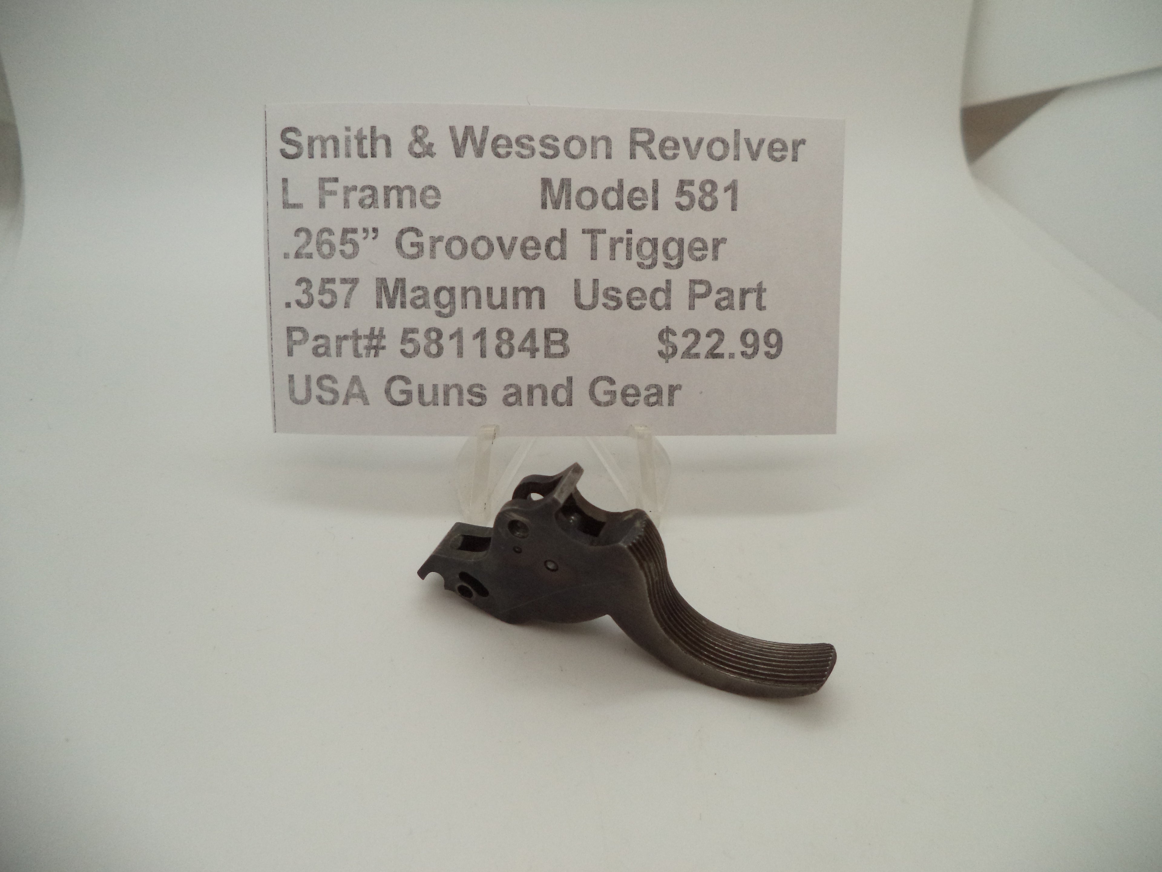 581184B Smith & Wesson L Frame Model 581 Trigger .265" Wide .357 Magnum Used