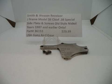 36153 Smith & Wesson J Frame Model 36 Side Plate & Screws Used Part