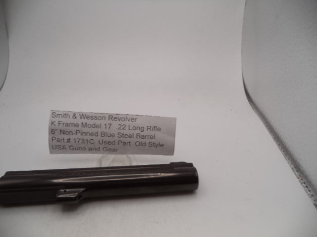 1731C Smith & Wesson K Frame Model 17 .22 Long Rifle 6" Non-Pinned Barrel Blue Steel