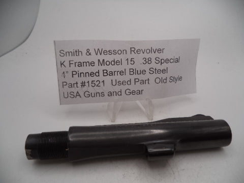 1521 Smith & Wesson K Frame Model 15 .38 Special 4" Pinned Barrel Blue Steel  Used