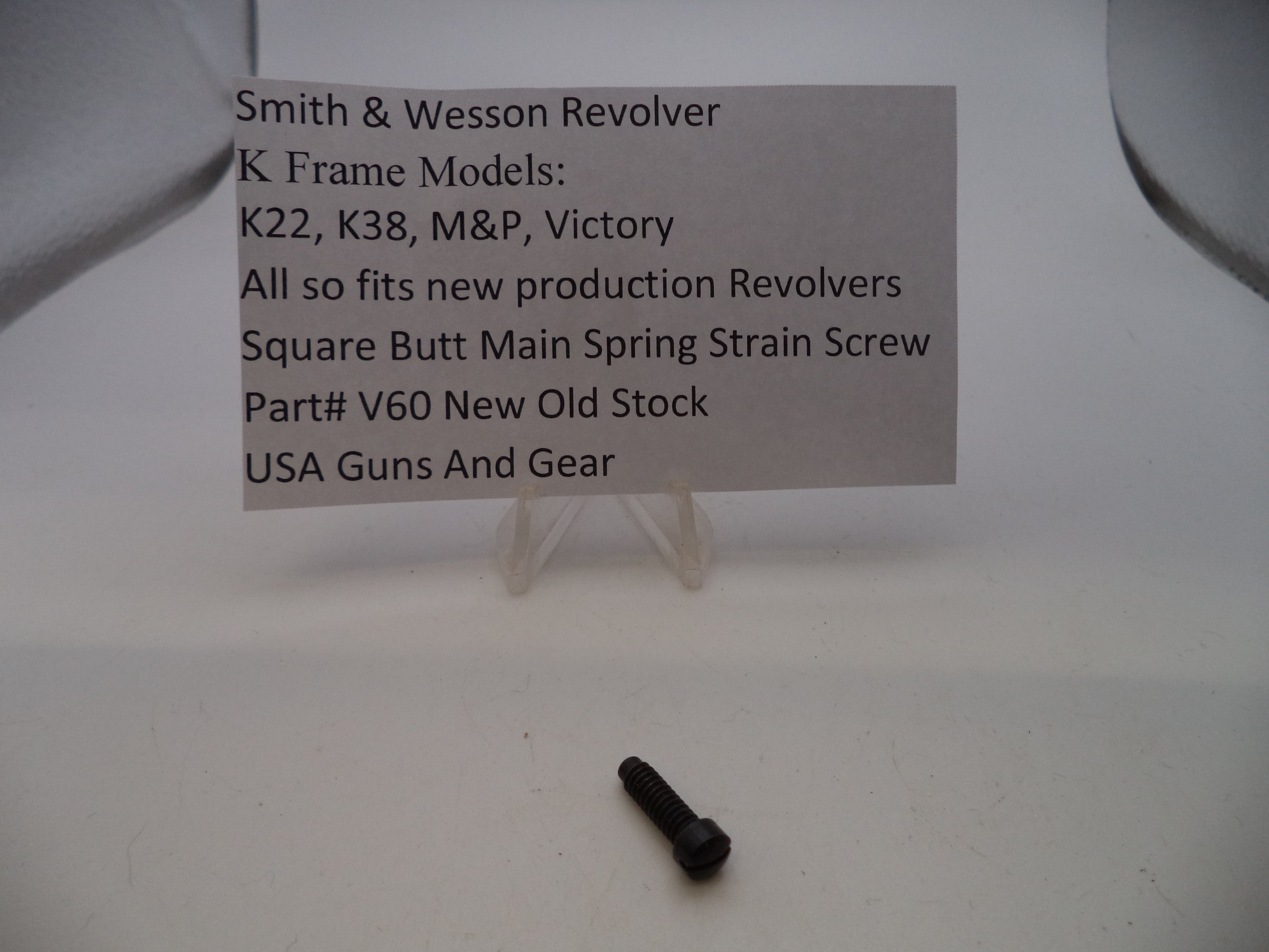 S&W K Frame Square Butt Strain Screw M&P Victory Pre-10 - V60