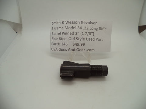 346 Smith & Wesson J Frame Model 34 Used 2" Pinned Barrel .22 Long Rifle