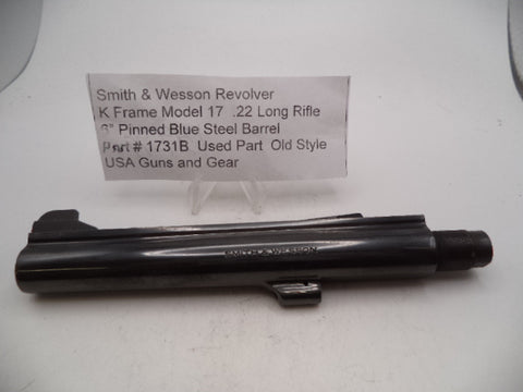 1731B Smith & Wesson K Frame Model 17 .22 Long Rifle 6" Pinned Barrel Blue Steel Used