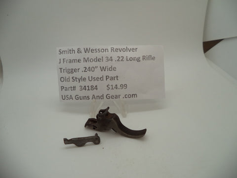 34184 Smith & Wesson J Frame Model 34 Used .240" Wide Trigger .22 Long Rifle