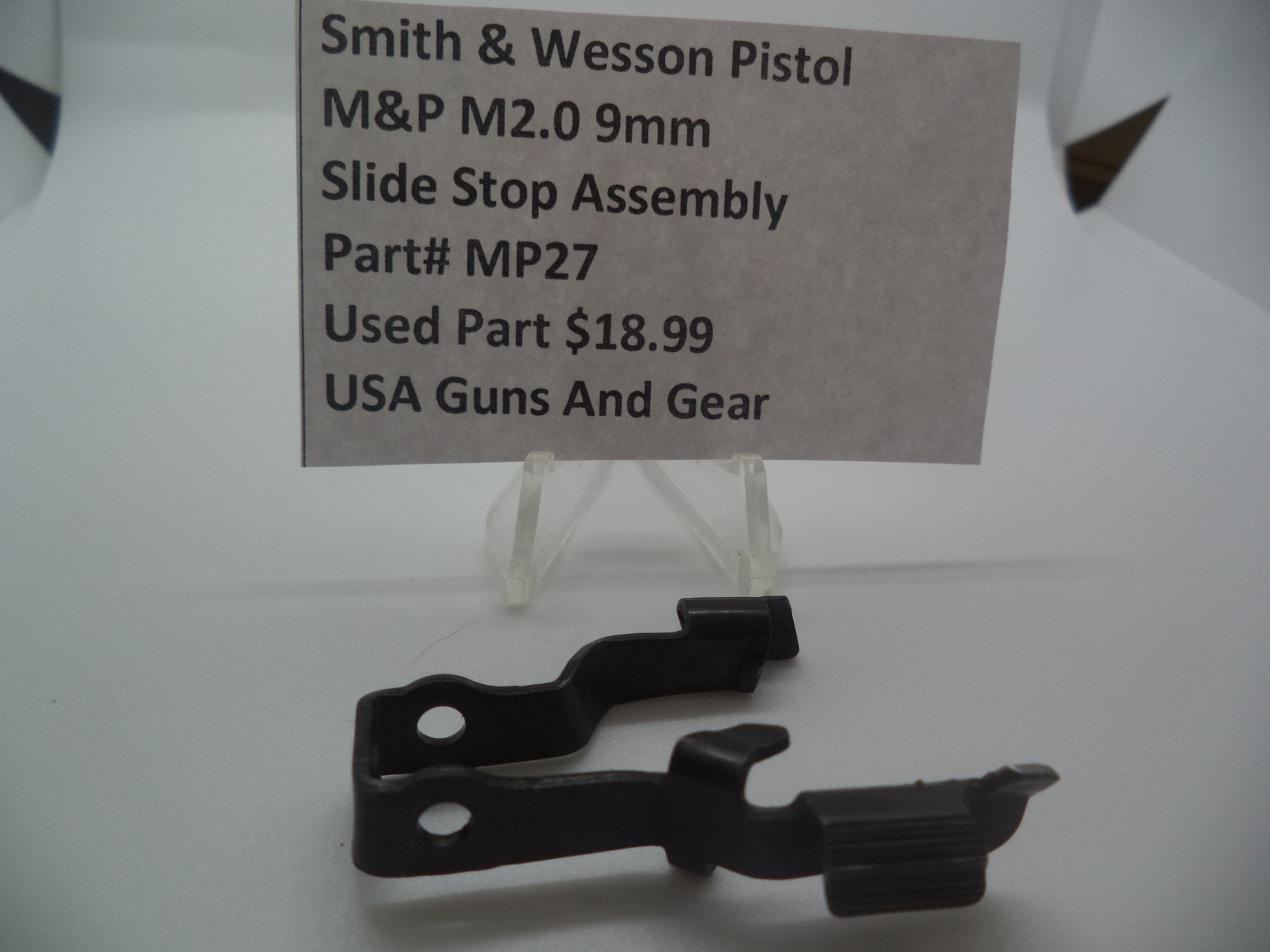 Smith & Wesson Pistol M&P 9mm M2.0 Slide Stop Assembly Used Part MP27