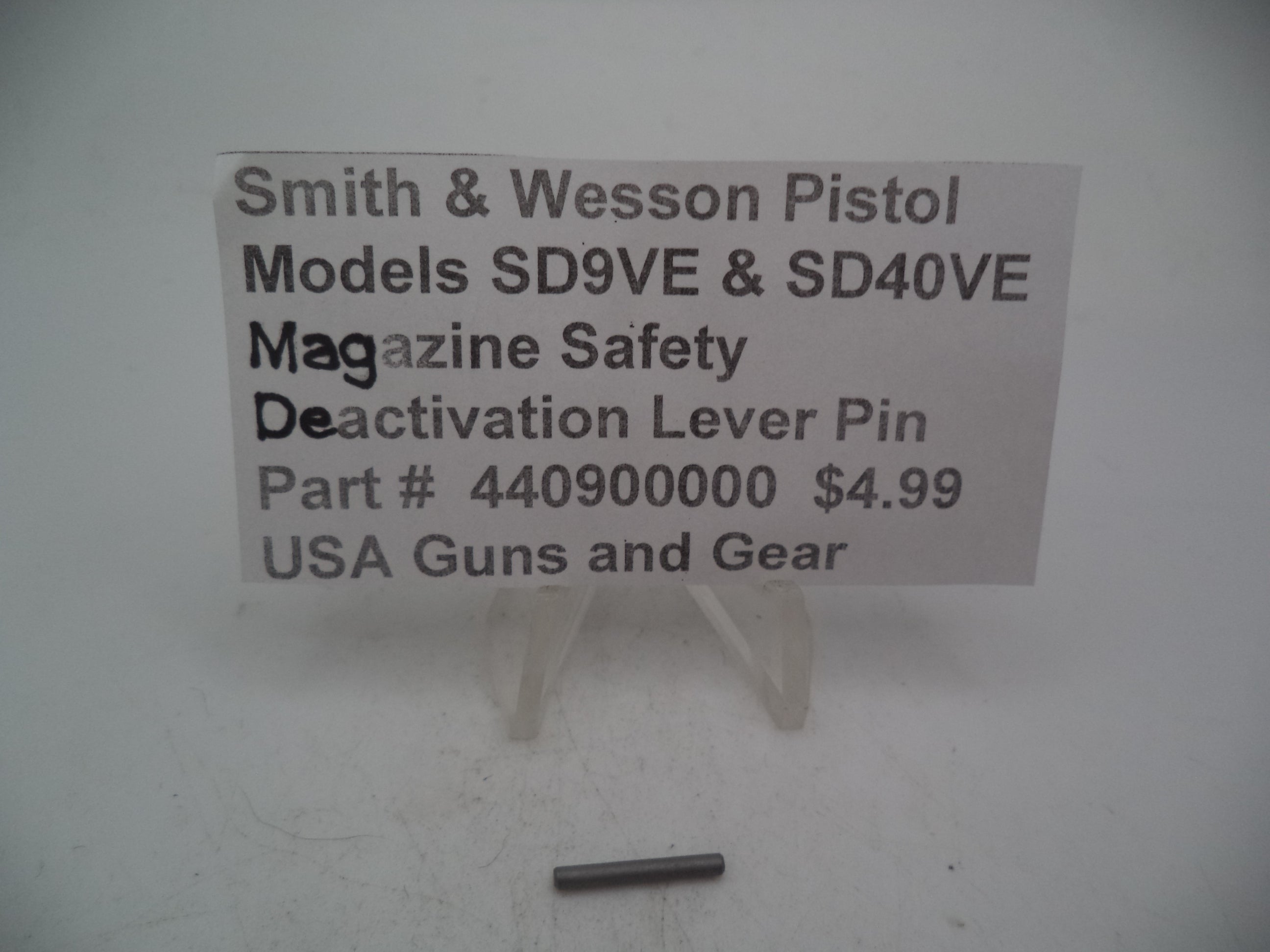 S&W SD9 VE/SD40 VE Magazine Safety Deactivation Lever Pin | OEM 440900000