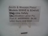 440900000 Smith & Wesson Pistol Models SD9VE & SD40VE Deactivation Lever Pin New